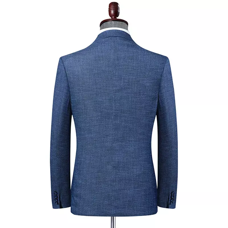 Повседневный мужской пиджак, Свадебный синий приталенный пиджак большого размера, однобортный Блейзер, Элегантные Роскошные пальто в Корейском стиле