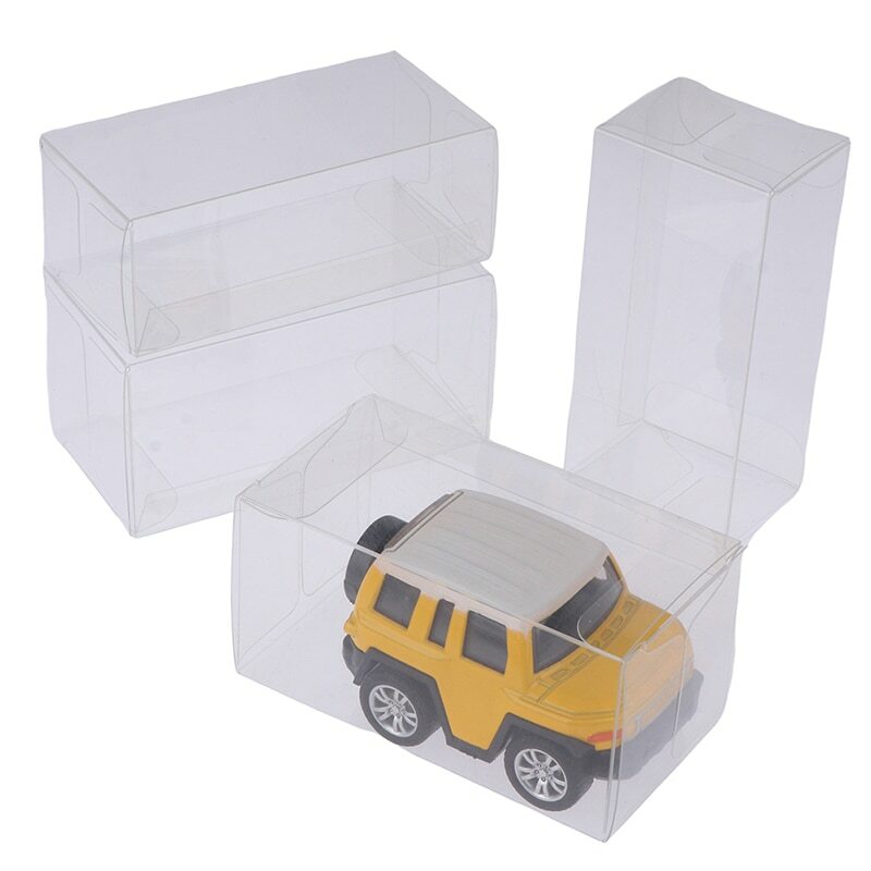 2/5Pcs 1:64 scatola di visualizzazione del modello di auto custodia protettiva trasparente in PVC custodia protettiva in PVC con copertura antipolvere