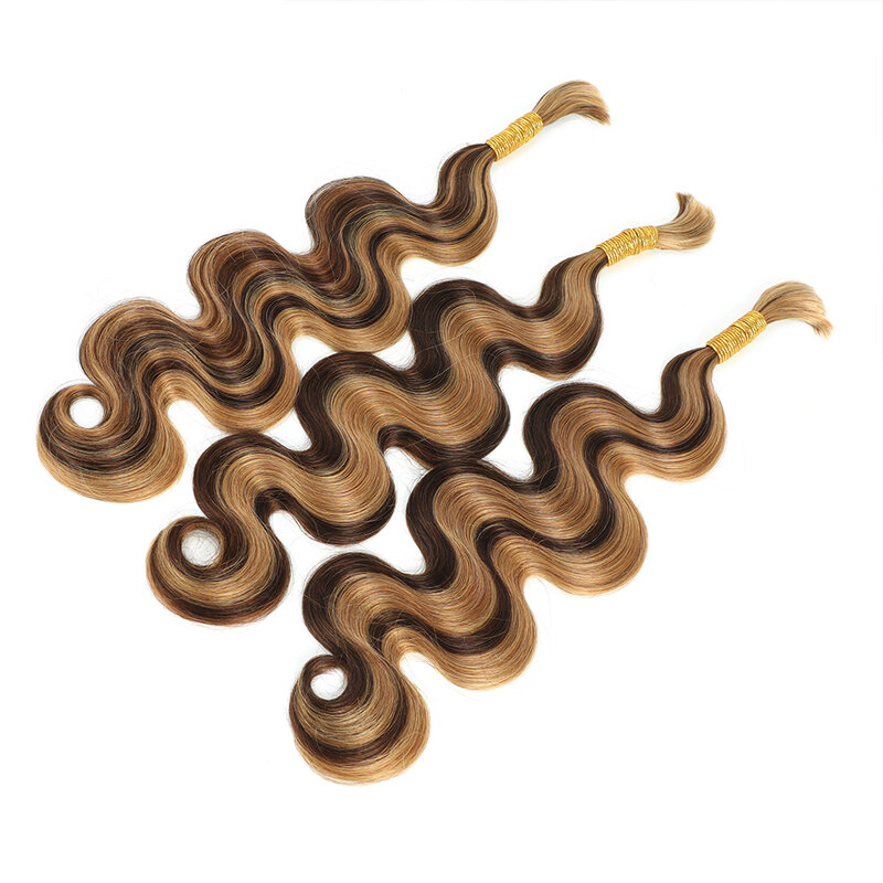 Linhua Body Wave masowo zaplatające się ludzkie włosy na szydełkowe warkocze Boho podkreślają P4/27 mikro, bez zawiązków, artystyczne warkocze podwójnie rysowane
