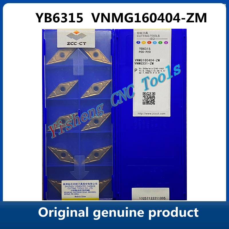 ZCC CT-Herramienta de torneado CNC VNMG 160404 YB6315, herramienta de corte de torno, Original, producto genuino, VNMG160404-ZM