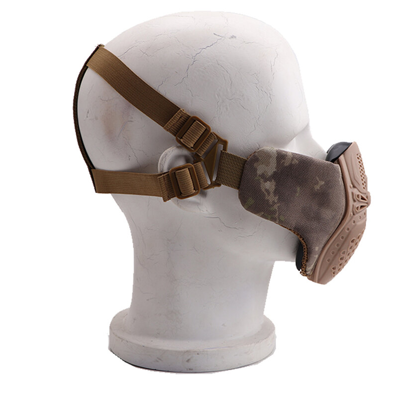 Zlangsports mascarilla táctica de media cara para Airsoft, máscara de malla con doble cinta ajustable, CS Wargame, protectora