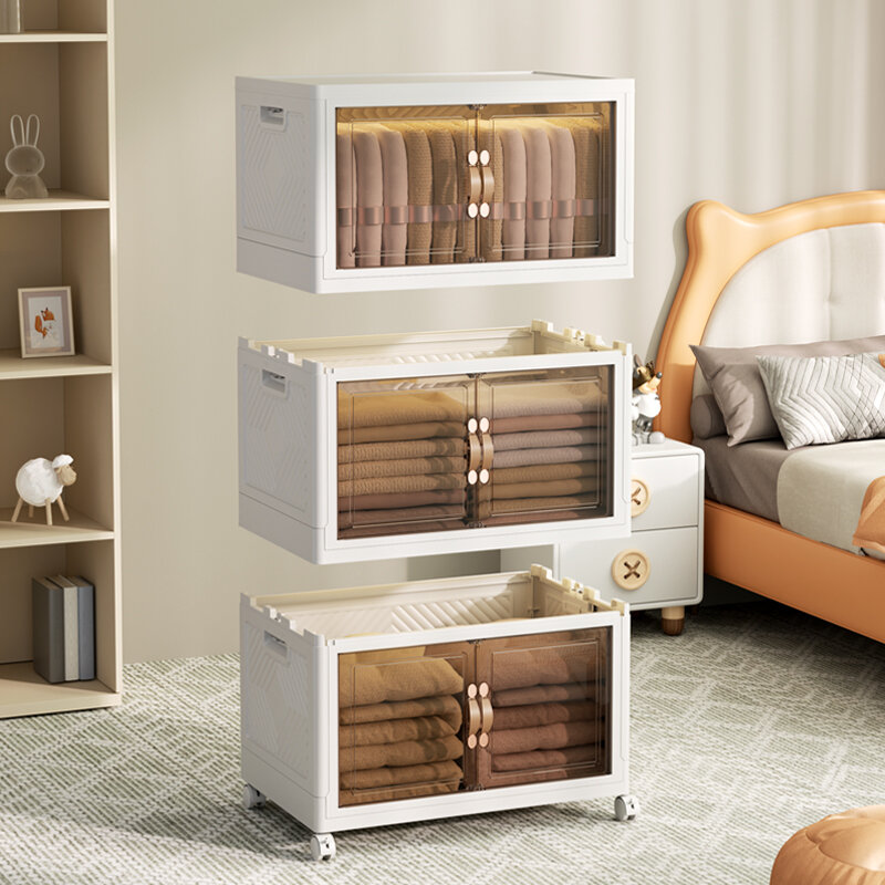 Caixa de armazenamento dobrável multi-camada, cacifo multifuncional, armários de sala de estar, prateleira de móveis, 45 cm, 55 cm, 65 cm, 75cm