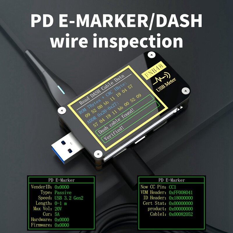 FNB48 PD триггер Вольтметр Амперметр ток вольтметр USB тестер QC4 PD3.0 2,0 протокол зарядки тестер емкости