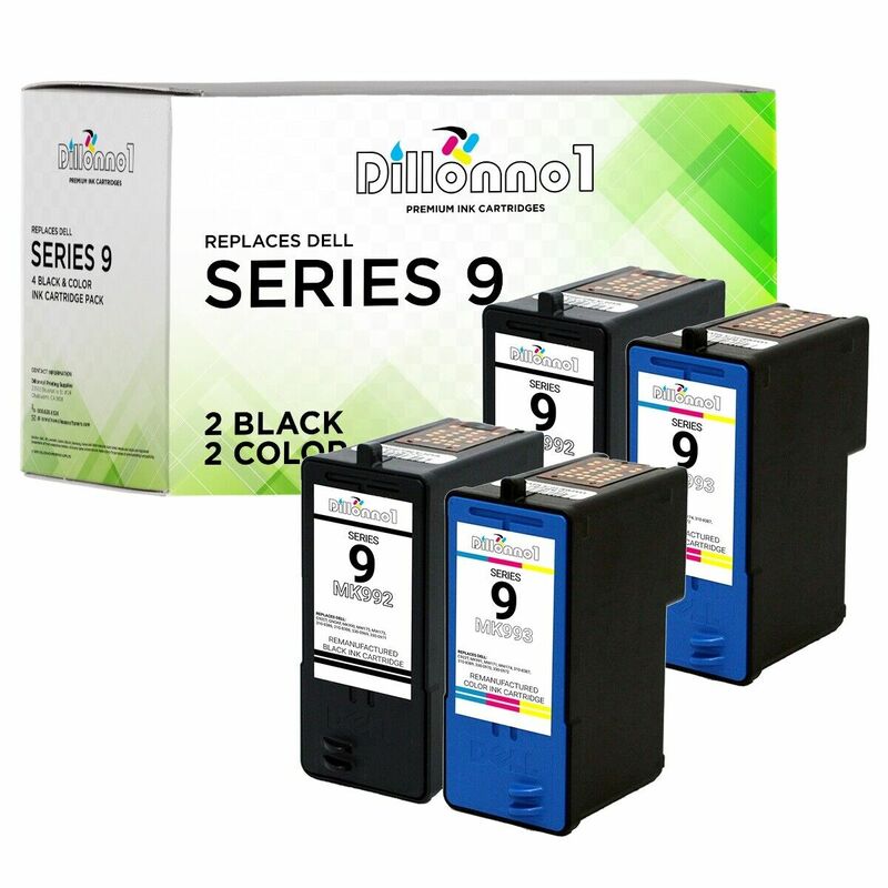 4 Combo para Dell serie 9 cartuchos de tinta MK990 y MK991 MW175 MW174 MW171