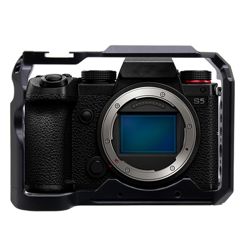 DSLR Cage untuk Panasonic S5 penutup Cage kamera dengan 1/4 lubang benang, braket penstabil pelindung kamera