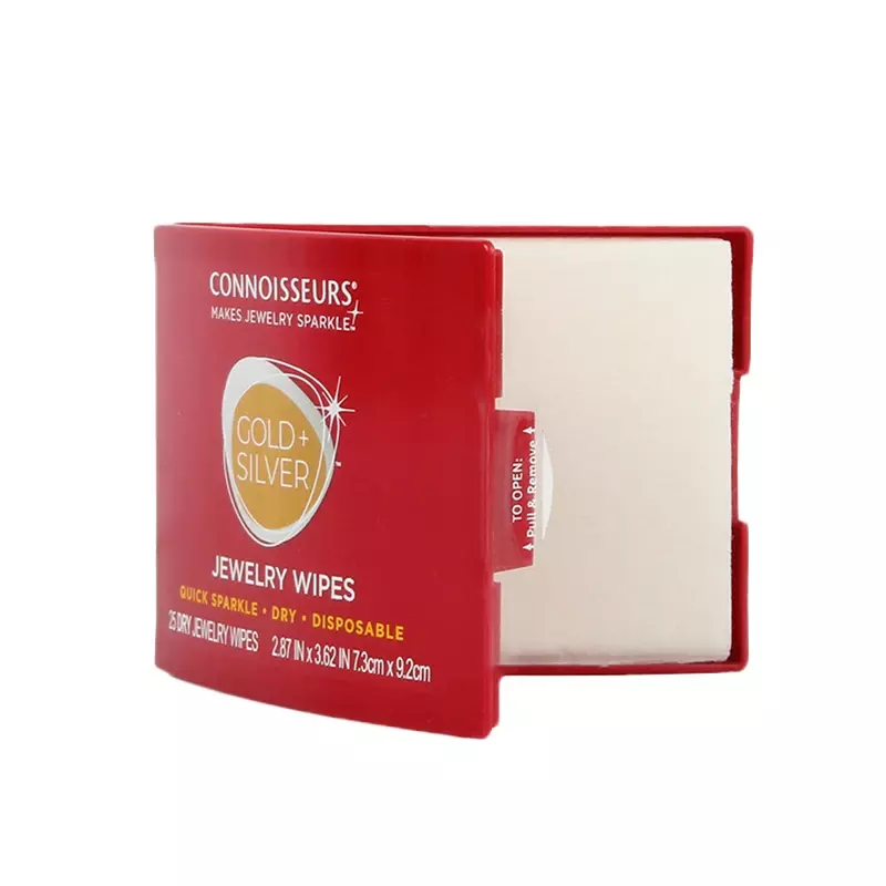 Connoisseurs Compact Jewelry Cleaning Wipes Portable 25 Dry Disposable Gold Silver Platinum Jewellery Cleaner Tissue