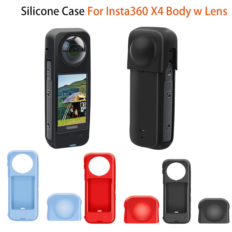 Casing silikon untuk Insta360 X4, penutup pelindung lensa tubuh Anti-Slip Anti gores lembut untuk Insta 360 X4 aksesoris kamera