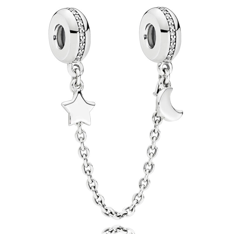 925 srebrne koraliki pasują modna bransoletka biżuterii do DIYS Insignia Daisy Flower Moon & Star Arcs Of Love łańcuch bezpieczeństwa urok