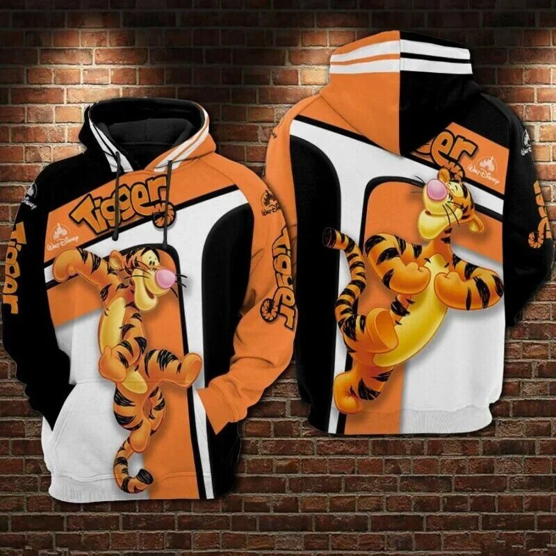 2024 Disney Cartoon Winnie The Pooh Tigger Some Are Men and Women To Succeed Some Are Determined Over Print 3D Zip Hoodie