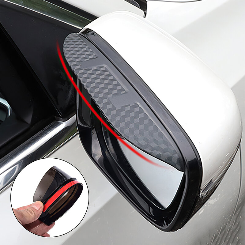 2Pcs Espelho Retrovisor Do Carro Chuva Sobrancelha Chuva Escudo Snow Guard Sun Visor Auto Rear View Shade Protector Rainproof Blades Sticker