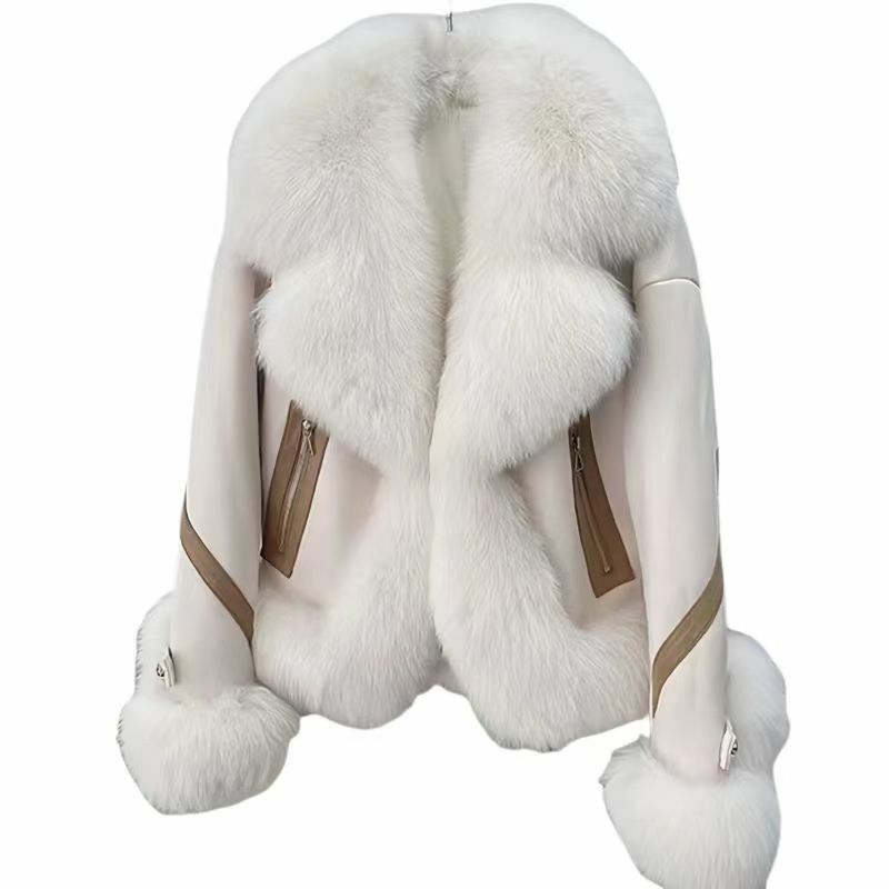 Płaszcze ze sztucznego futra lisa dla kobiet, zakryta kurtka z guzikami, gruba ciepła odzież, wysoka jakość, zima, kobieta, nowość, 2024