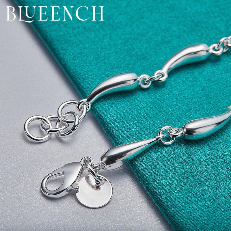 Blueench 925 Sterling Silber Waterdrop/Regentropfen Armband für Frauen Hochzeit Engagement Mode Edlen Schmuck