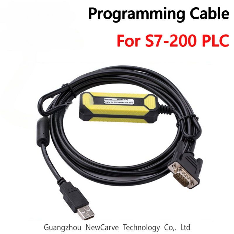 Cable de programación de USB-PPI para S7-200, Cable de descarga PLC, adaptador USB a RS485