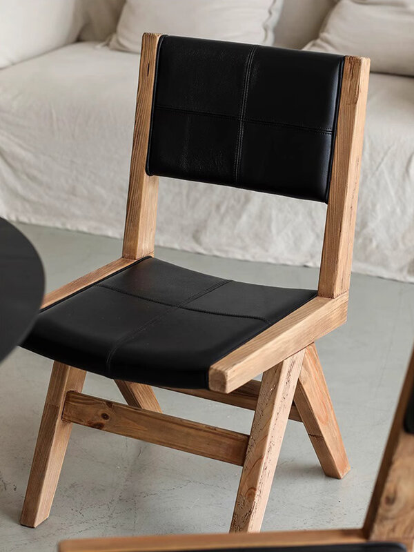 無垢材のダイニングチェア,プロのレトロなスタイルの椅子,風,黒