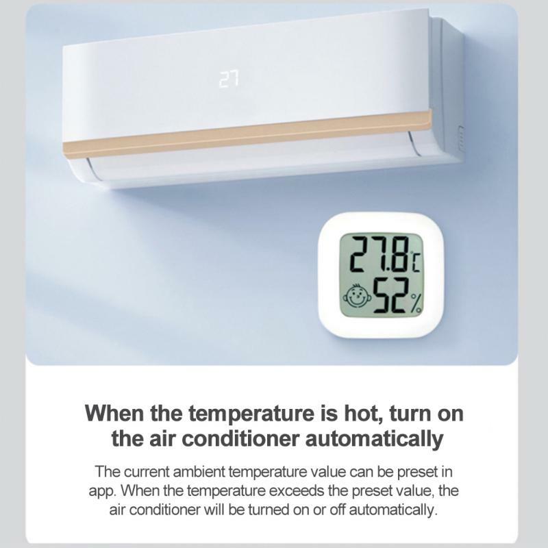 ZigBee Tuya termometer rumah cerdas, Sensor temperatur dan Kelembapan dalam ruangan dengan aplikasi tampilan LCD kontrol suara Alexa Google Home