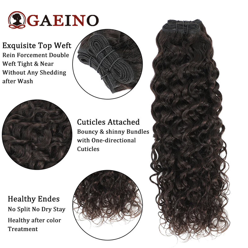 Gelombang air ekstensi rambut manusia jalinan rambut pirang kotor keriting bundel ekstensi rambut benang jahit dalam kain ganda untuk wanita