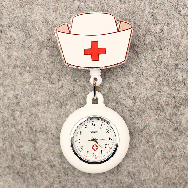 Relógio de bolso com clipe para homens e mulheres, estilo médico, retrátil, médico, enfermeira