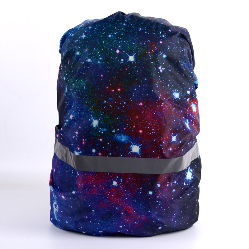 Funda impermeable para mochila escolar, cubierta colorida con tira reflectante de seguridad para viaje nocturno, a prueba de polvo y arañazos, A2