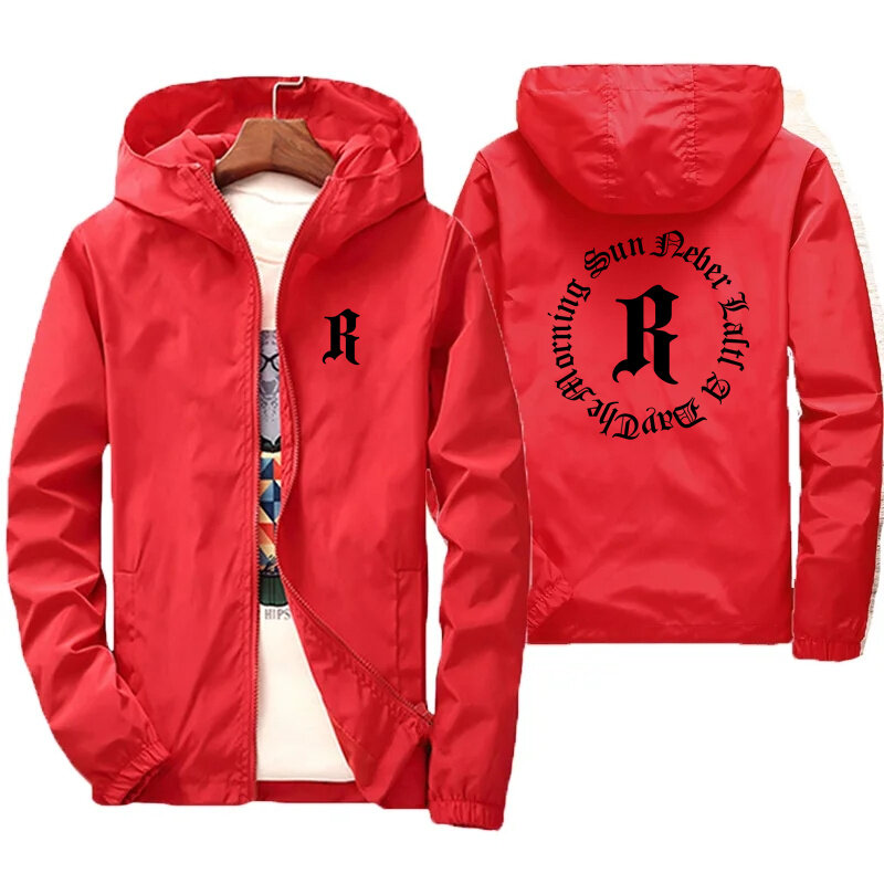 Men's and women's windproof and waterproof hooded jacket, thin zippered jacket, lightweight jacket with personalized design logo