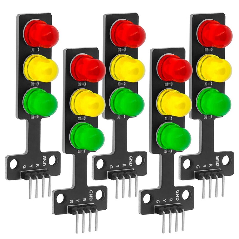 وحدة إضاءة LED المرور الإبداعية ، لتقوم بها بنفسك ضوء حركة المرور المصغرة ، متوافق مع اردوينو ، 5x ، 3.3-5 فولت
