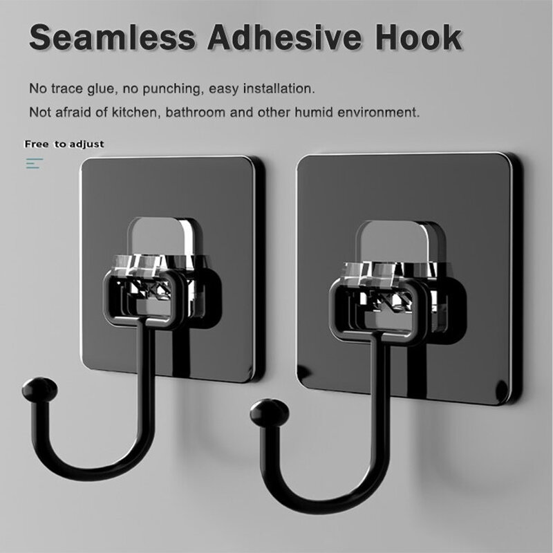 1/5 Pcs Strong Adhesive Stainless Steel Hooks Kitchen Bathroom Storage Wall Hangers Punch Free Waterproof Hooks