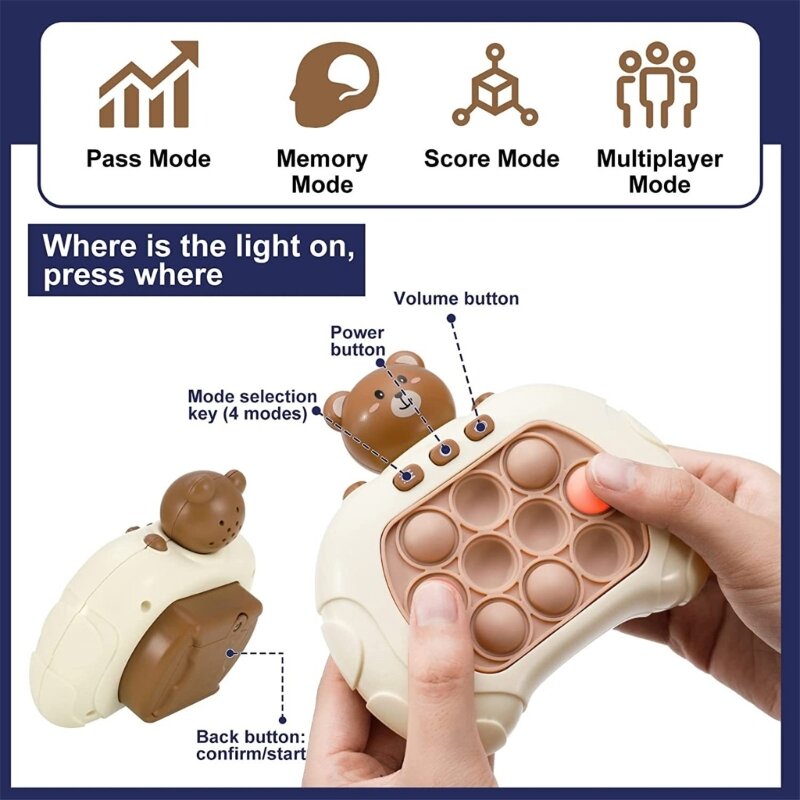 77HD Handheld Konsole Spielzeug Reaktion Training Finger Drücken Puzzle Maschine Erwachsene Geschenk