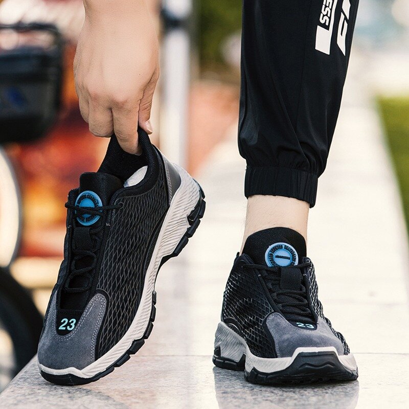 Männer Wanderschuhe Mode atmungsaktive Slipper Sneaker für Fitness Sport Komfort lässige Höhe zunehmende elastische Trainer