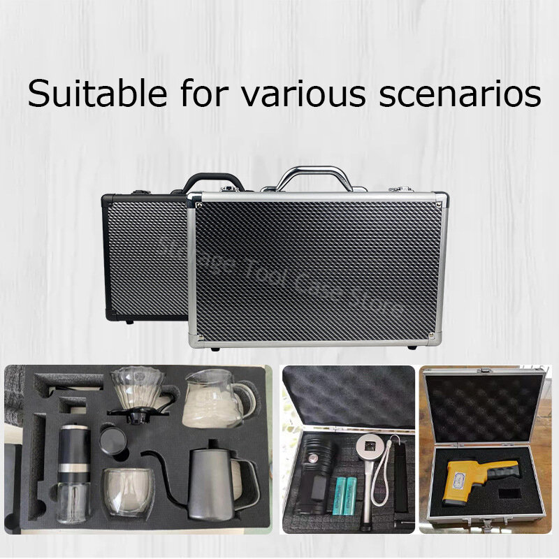 Cassetta degli attrezzi portatile in fibra di carbonio cassetta degli attrezzi per la casa valigia custodia rigida in alluminio scatole Organizer cassetta degli attrezzi per strumenti di sicurezza