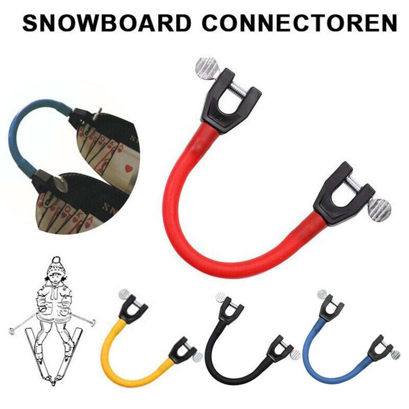 Conector de esquí para principiantes, soporte de Clip de esquí de Control de velocidad, cuerda de trineo, Ayuda de entrenamiento de esquí, Conector de Snowboard para niños y adultos