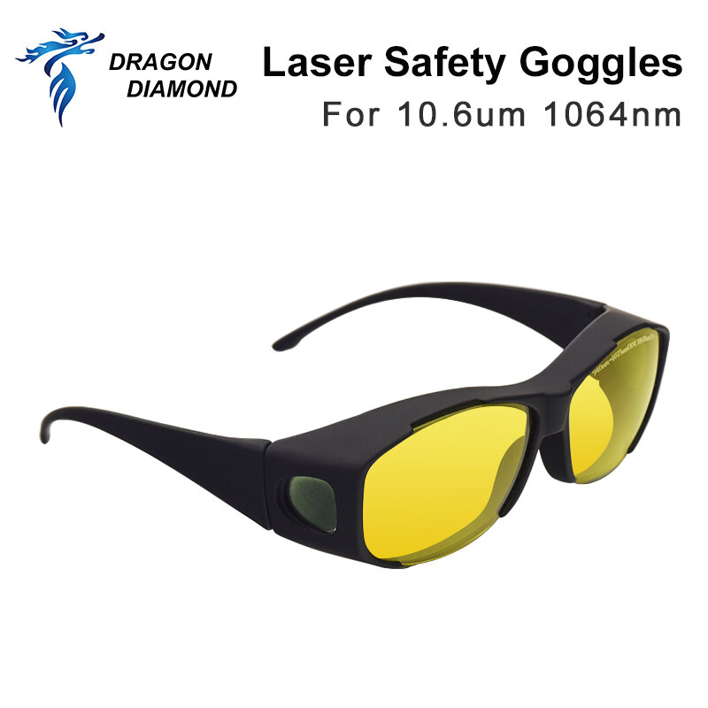 Kacamata Pelindung Laser 10.6um 1064nm Kacamata Pelindung Perisai OD4 untuk Serat YAG DPSS dan Mesin Laser Co2