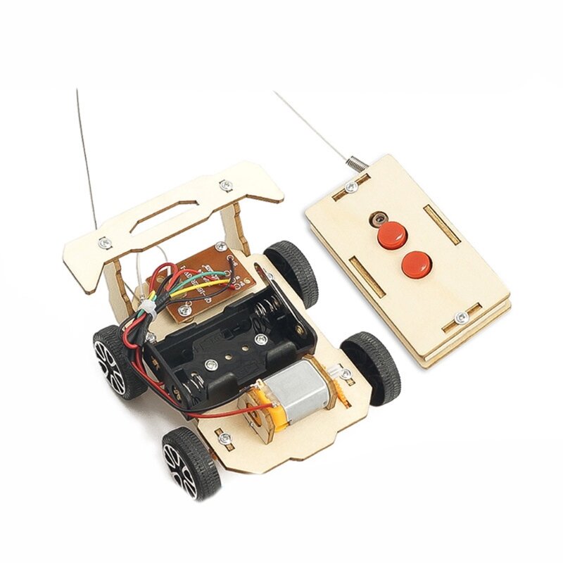 Drewniane zestawy modeli samochodów zdalnie sterowanych DIY DIY eksperyment naukowy i edukacyjne zabawki STEM dla uczniów 8-15