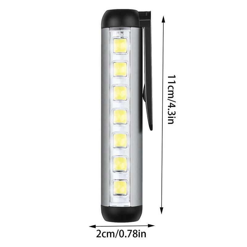 Luz de trabalho recarregável impermeável LED, Pocket Pen, Luz de trabalho para leitura, IP65, Mini lanterna portátil