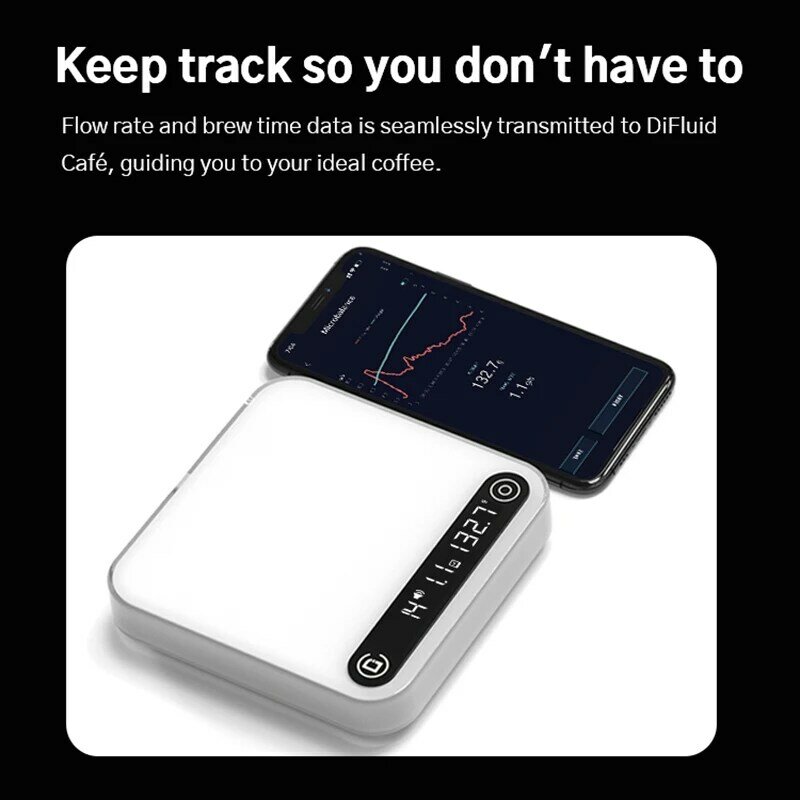 DiFluid Digital Coffee Kitchen Scale High Precision Electronic Scale Auto Timer 0.1g / 2kg Espresso Coffee Beans Weighing Timing