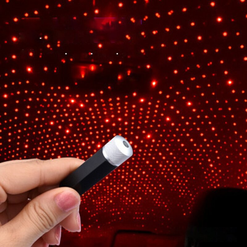 Outdoor USB auto-obracanie Starry Sky projektor świetlny nastrojowe oświetlenie samochodu bezpłatne okablowanie migające światło wnętrza samochodu