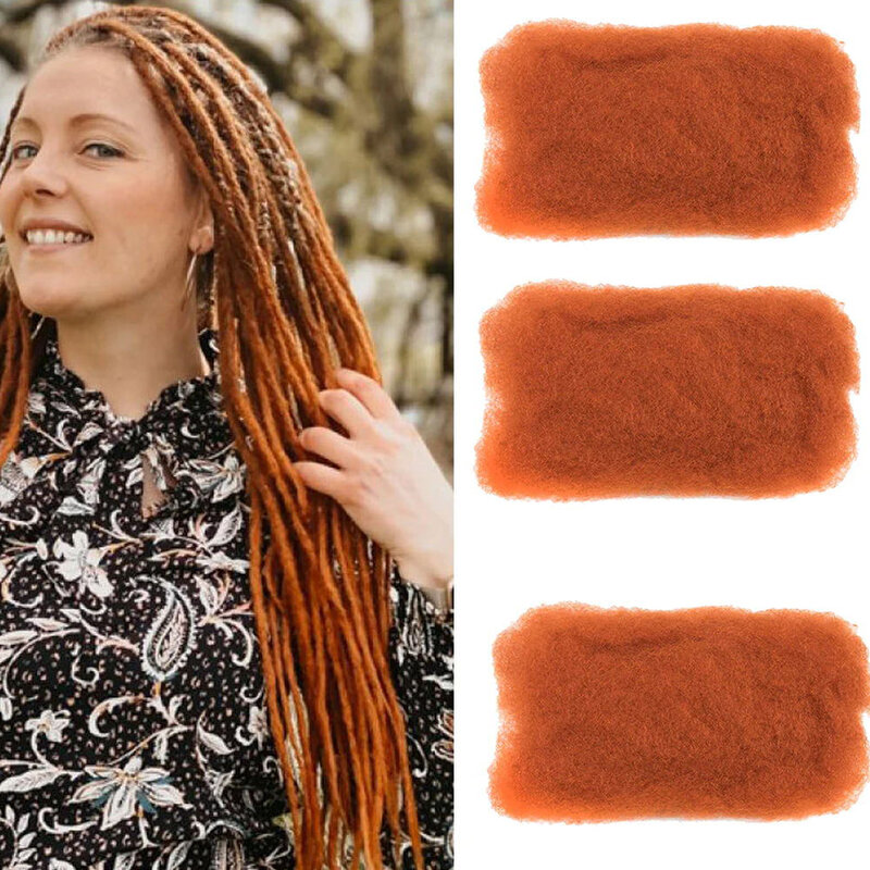 Sleek-Brazilian Afro Kinky Hair, Curly Bulk, Remy Hair, Gengibre, Tranças Cor Laranja, Sem Cabelo Humano de Trama para Trançar, 1 Pacote, 50g por PC