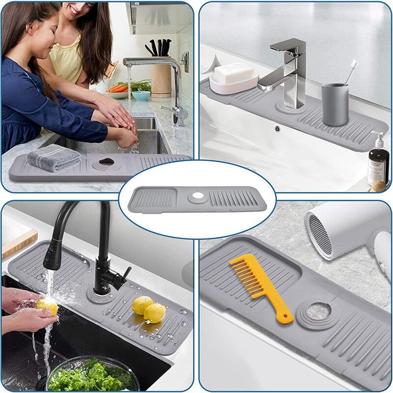 Sponge Holder For Kitchen Sink, Sink Protectors For Kitchen Sink, Sink Accessories, Sink Splash Protector Behind