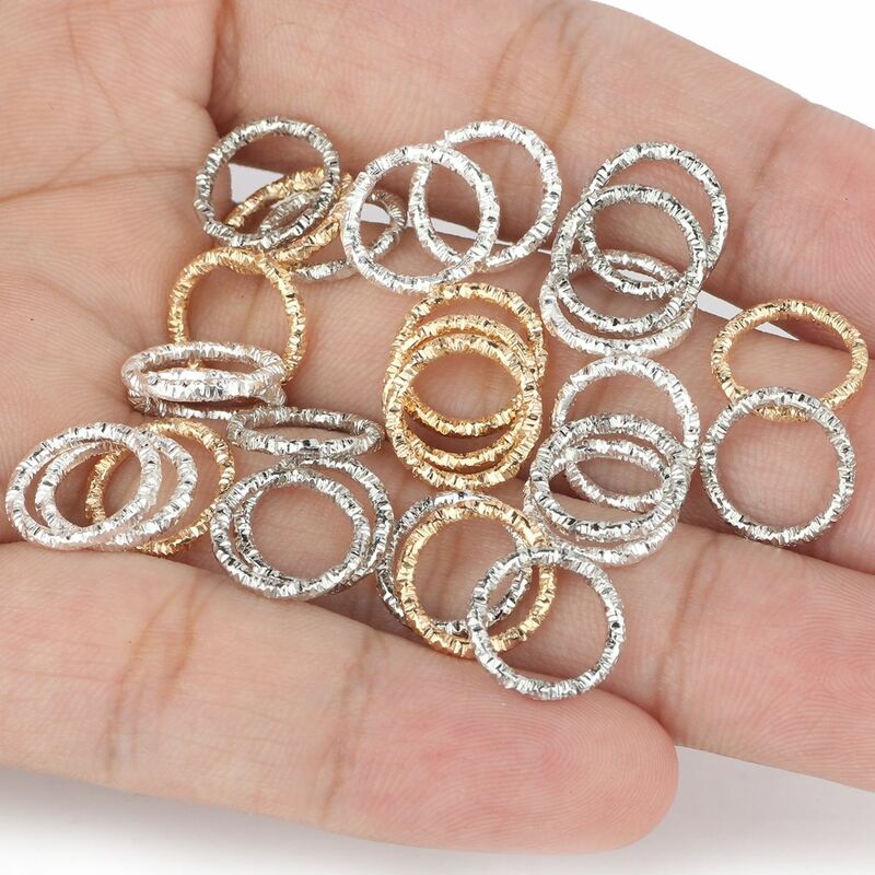 50pcs/lot 12mm Alloy Round Jump Rings Twisted Open Split Rings Connectors For Diy Jewelry Making Findings Accessories Supplies