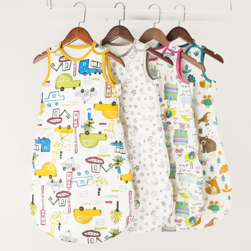 Baby Sleeping Bags 1.5 Tog Swaddle Sleeveless Vest Envelope Winter Newborn Organic Cotton Kids Pajama Spring Saco Dormir Bebe