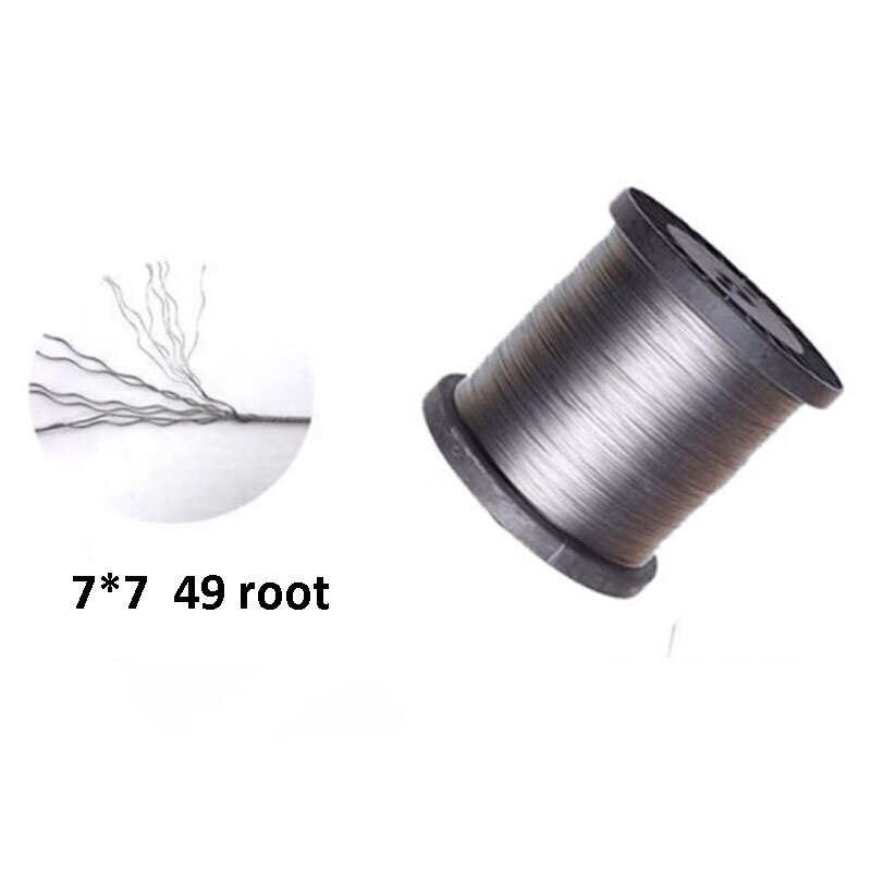 304 Stainless Steel Wire Rope, Unambre Cable, Reduzir Pesca, Lifting Cable, 50 m, 100m, Diâmetro 0.5mm-3mm, 7X7, Structur
