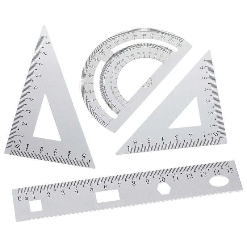 DIY Metall maschinist quadratisches Werkzeug Briefpapier Set robustes Werkzeug dreieckige Platte Winkelmesser Test Maschinist quadratisches Werkzeug für Schüler