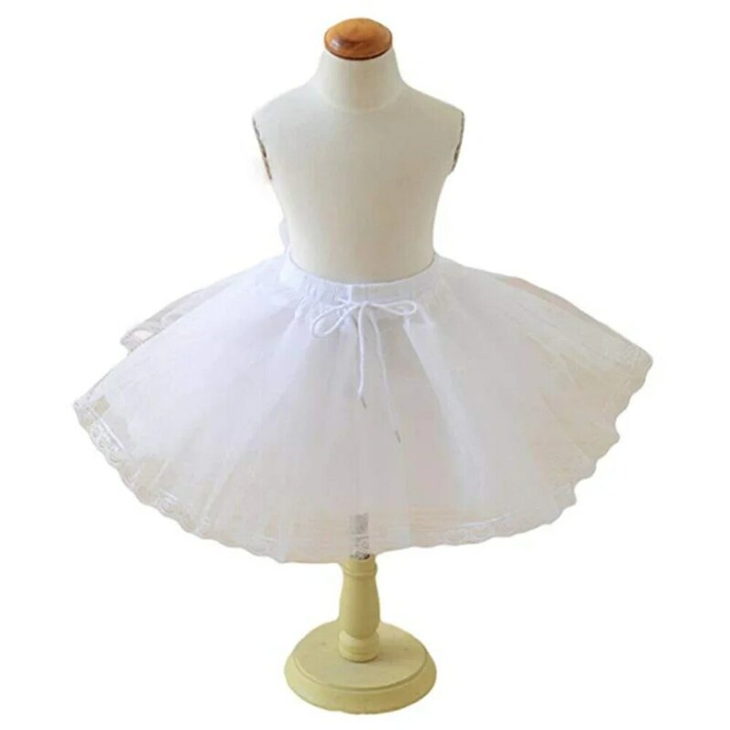 Petticoat kinderen 3 lagen hopless korte petticoats bloem meisje jurk crinoline voor bruiloft kleine meisjes/kinderen/kind onderrok