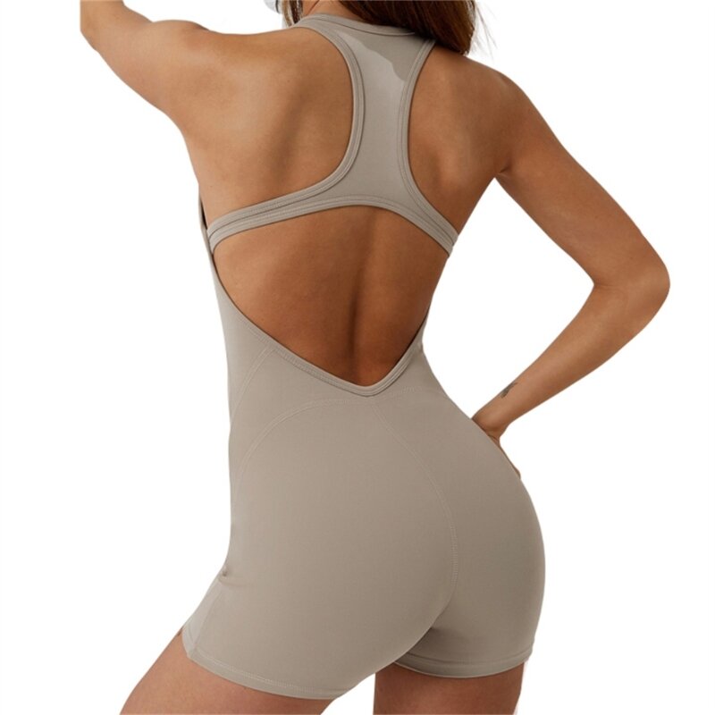 Women Tummy-Control Jumpsuits One Piece Gym Jumpsuits Breathable Seamless Workout Yoga Rompers Butt Lifting Jumpsuits N7YD