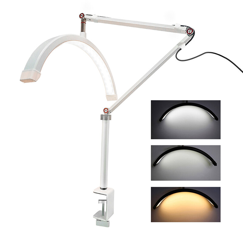 Lámpara de pie LED con forma de media luna, luz de protección ocular multiusos para extensión de pestañas