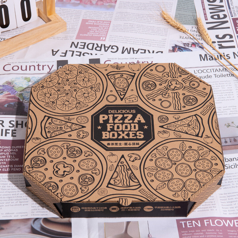 Cajas de pizza personalizadas con logotipo, caja de pizza de cartón, precio, producto personalizado