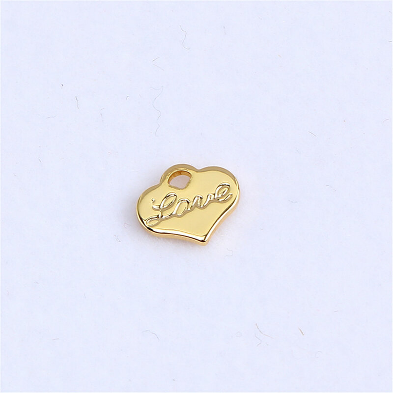 14K Gold Bag English Hang Tag Letter Flower Love Pendant Small Pendant Handmade DIY Bracelet Necklace Material Accessories