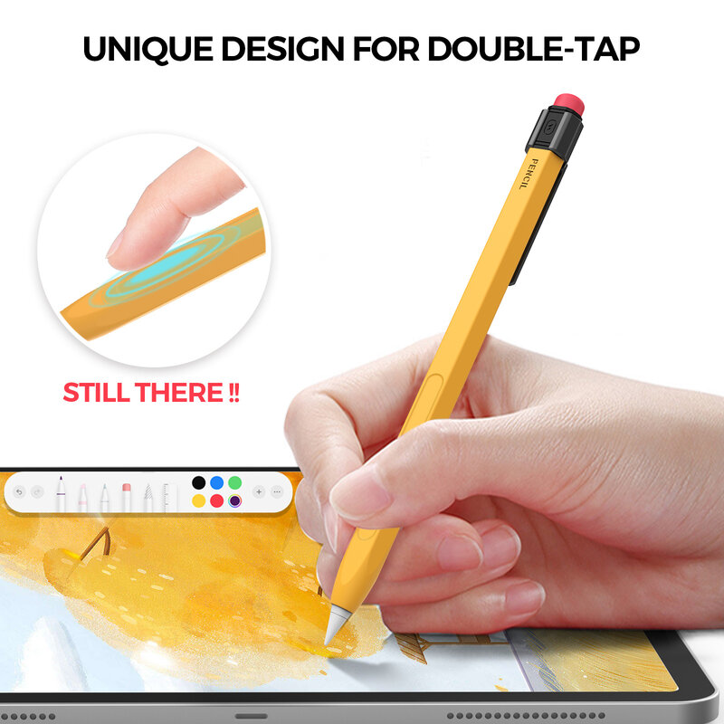 Funda de silicona para bolígrafo Apple Pencil 1, 2 colores a juego, funda protectora antideslizante anticaída para iPad Pen 2 y 1