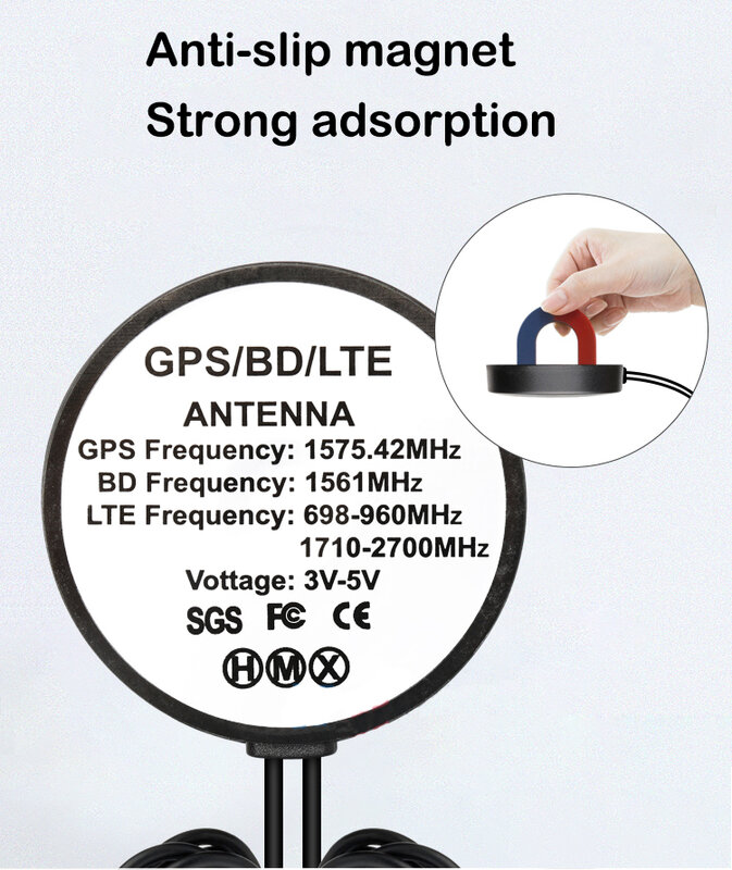 Adaptador de antena GPS LTE 2 en 1 para exteriores, receptor de antena de navegador de coche Beidou, 28dbi, impermeable, 4G, SMA macho para gabinete DTU IOT