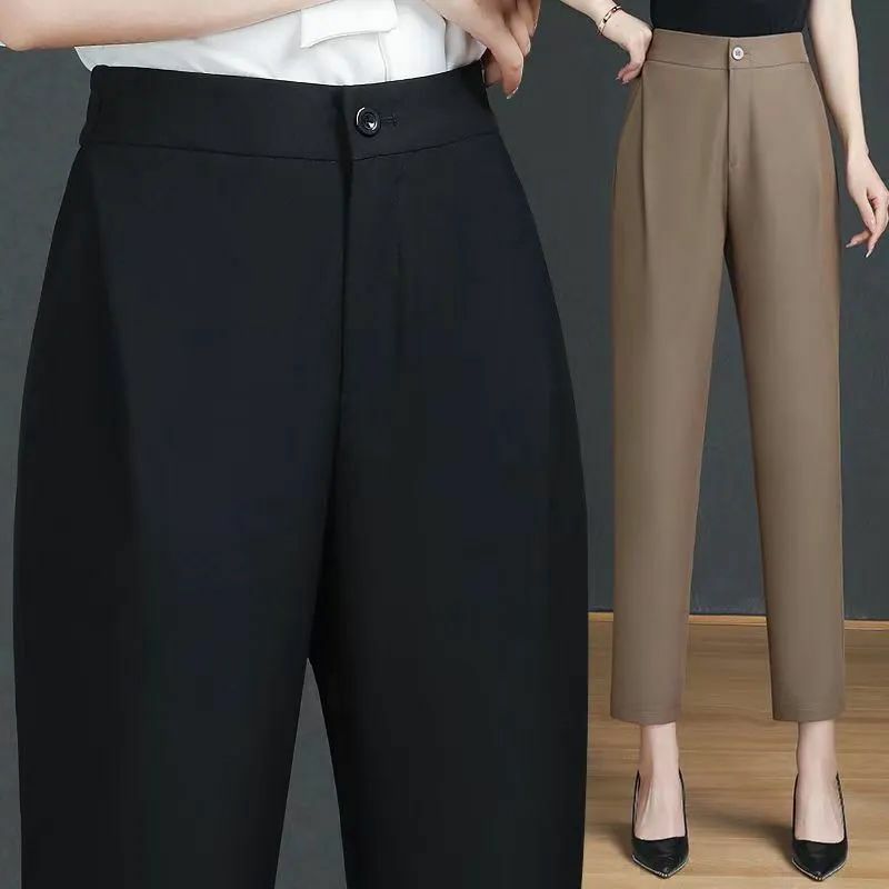 2023 nowe wiosenne jesienne koreańskie damskie luźne, solidne, proste spodnie, damskie spodnie luźny kombinezon Streetwear S06