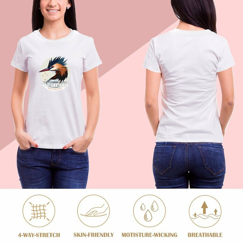 Pūteketeke-Vogel des Jahrhunderts T-Shirt Anime Kleidung plus Größe Tops koreanische Mode Rock and Roll T-Shirts für Frauen