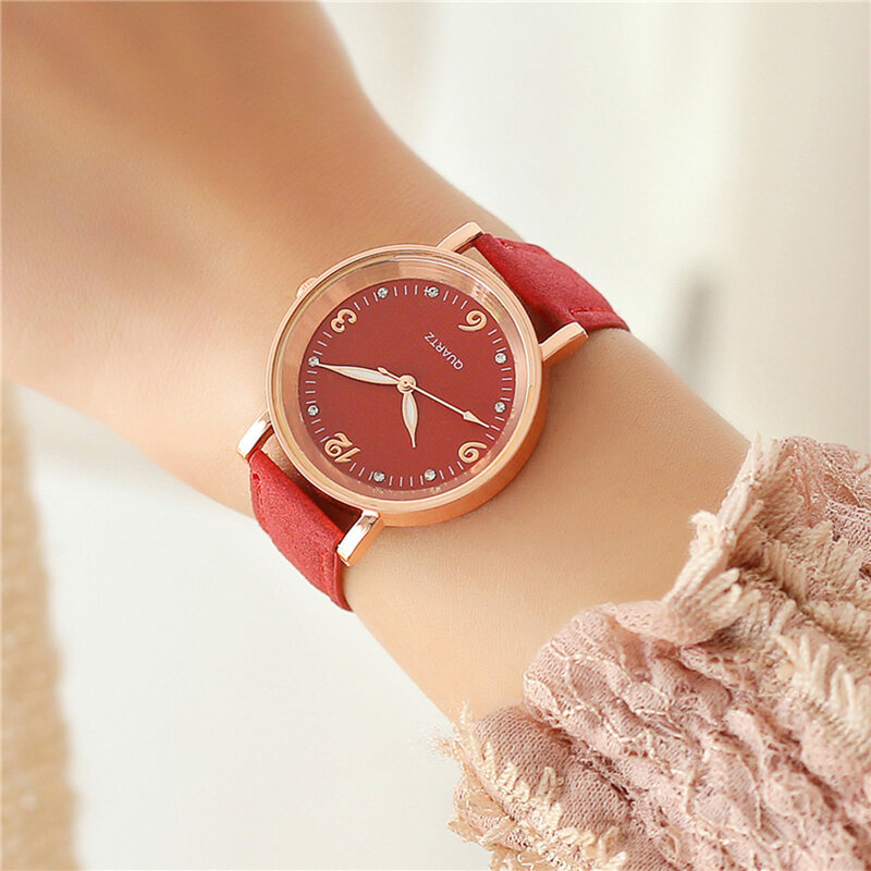 Jam tangan wanita Quartz mewah, jam tangan mewah untuk wanita, jam tangan Quartz tali kulit, jam tangan Quartz baja anti karat, untuk wanita